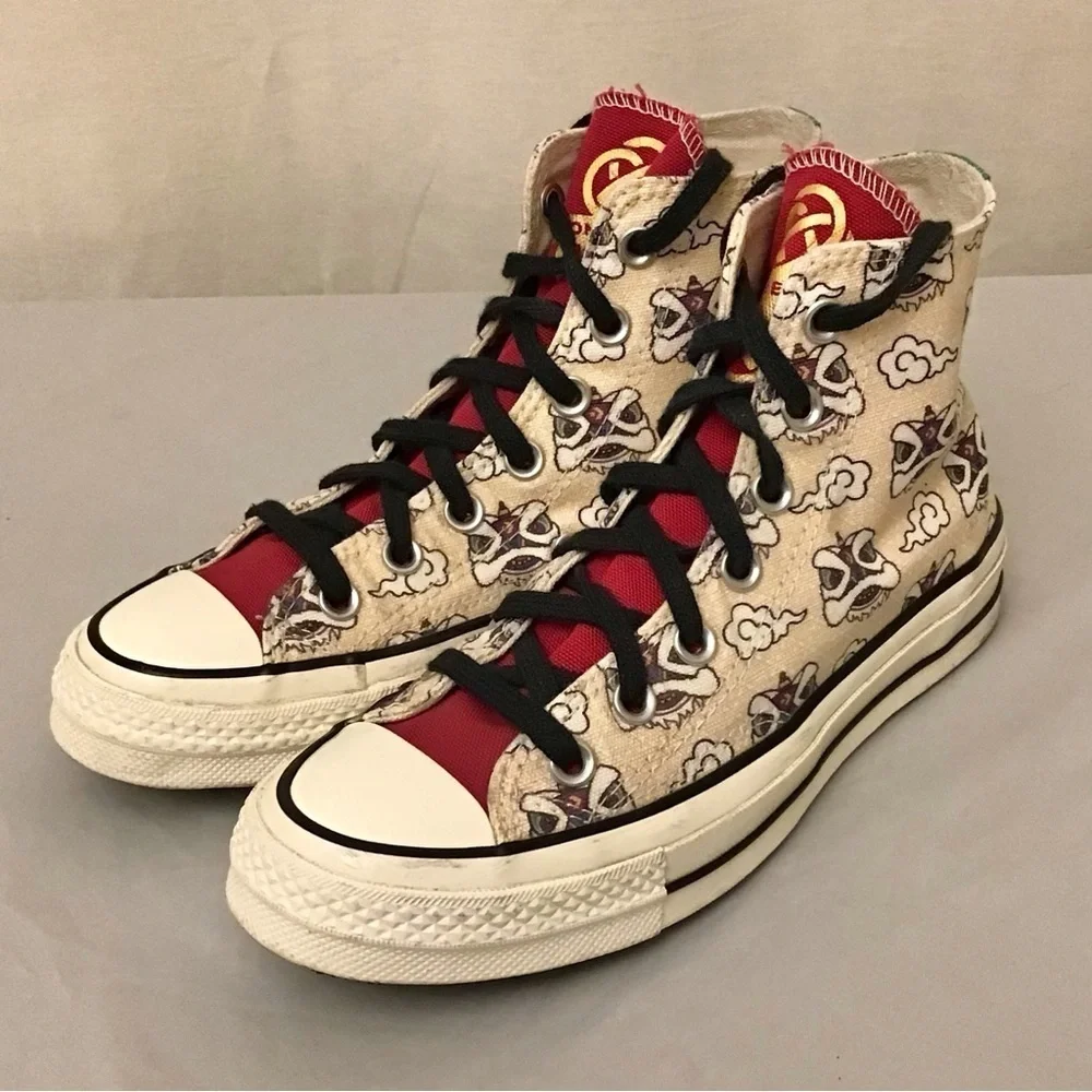 Converse 6.5 Chinese Dragon High Top Women’s Sneakers Polynesian Aztec Inca Shoe